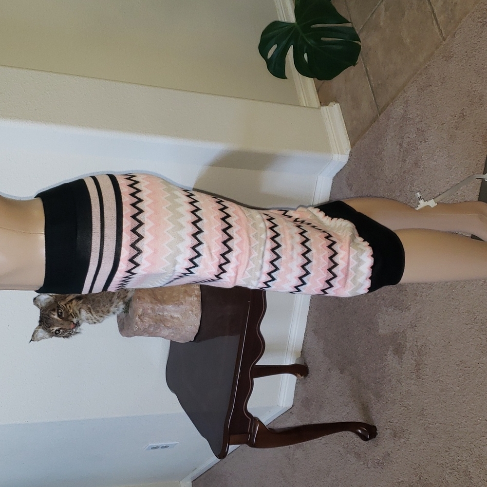 7th Avenue s heart beat zig zag stretch convertible tube sweater skirt/ dress - Picture 9 of 9